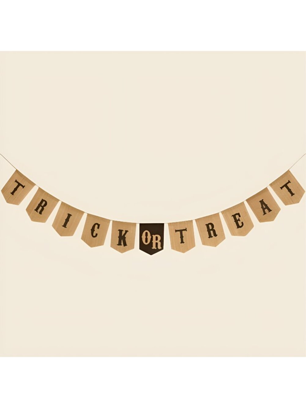 Halloween Trick or Treat Burlap Banner, Hanging Halloween Banner Bunting Flag